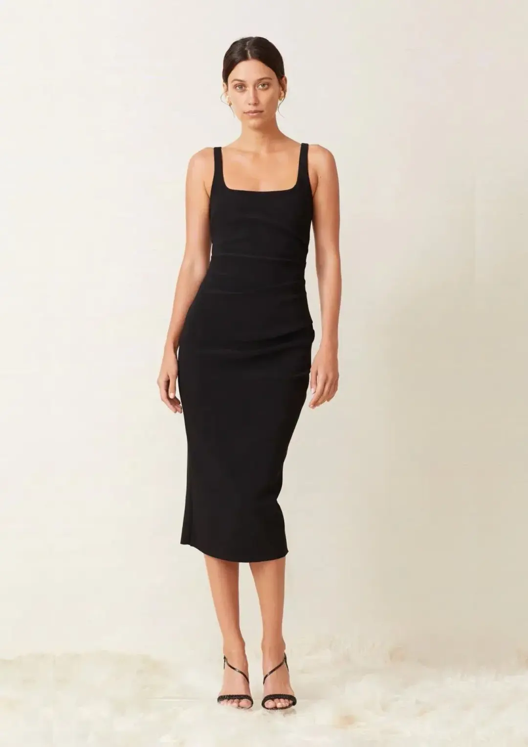Bec & Bridge Karina Tuck Midi Dress in Black Size XS / AU 6 for rent on The Volte - main image