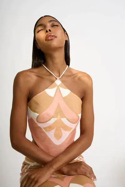 By Johnny Desert Blooms Set in Pink Tan Multi Size Small / AU 10 for rent on The Volte - main image