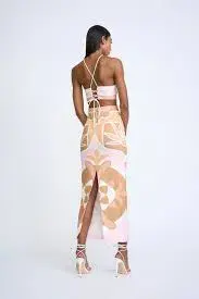 By Johnny Desert Blooms Set in Pink Tan Multi Size Small / AU 10 for rent on The Volte - main image