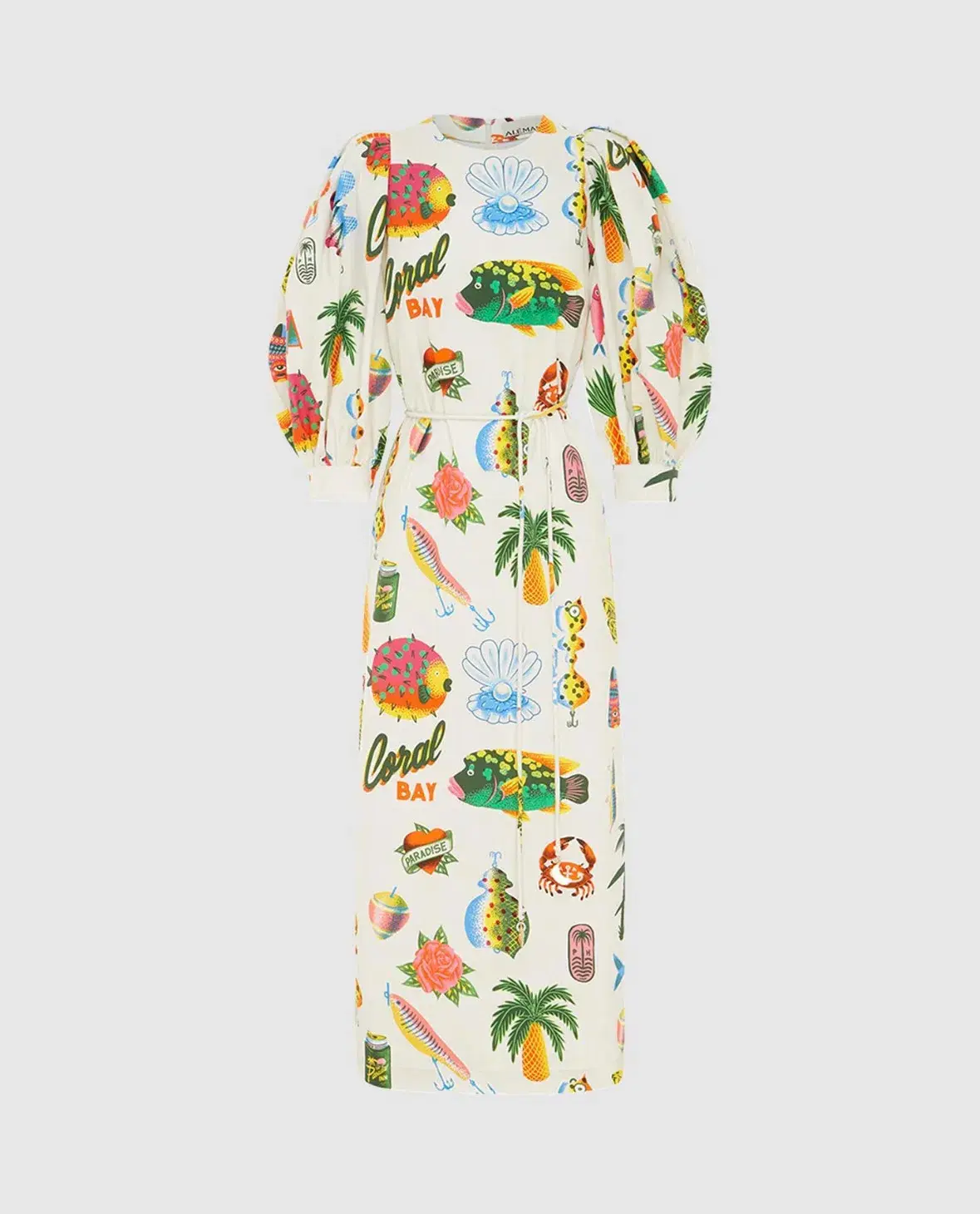 Alemais Samaki Puff Sleeve Midi Dress in Multi Size AU 16 - Image 6