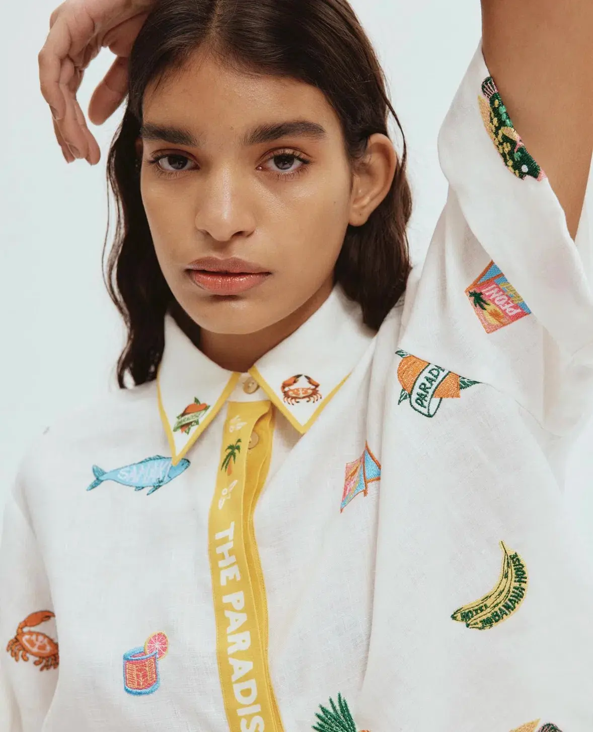 Alemais Blue Marlin Embroidered Shirt AU 14 and Skirt AU 16 in Print - Image 4