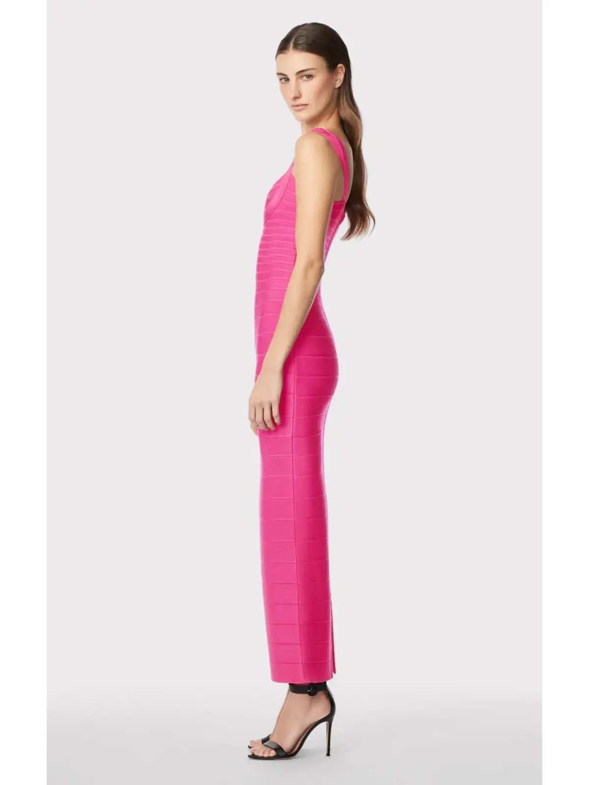 Herve Leger Fluted Bandage Gown in Pink Size Small / AU 8 - Image 2