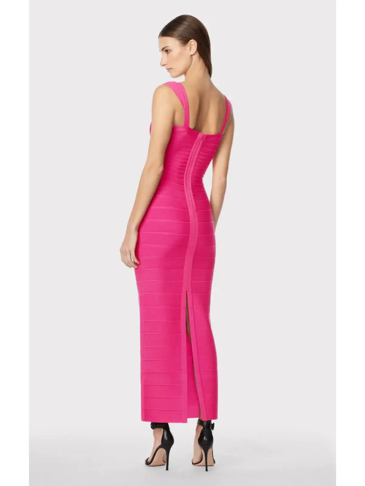 Herve Leger Fluted Bandage Gown in Pink Size Small / AU 8 - Image 3