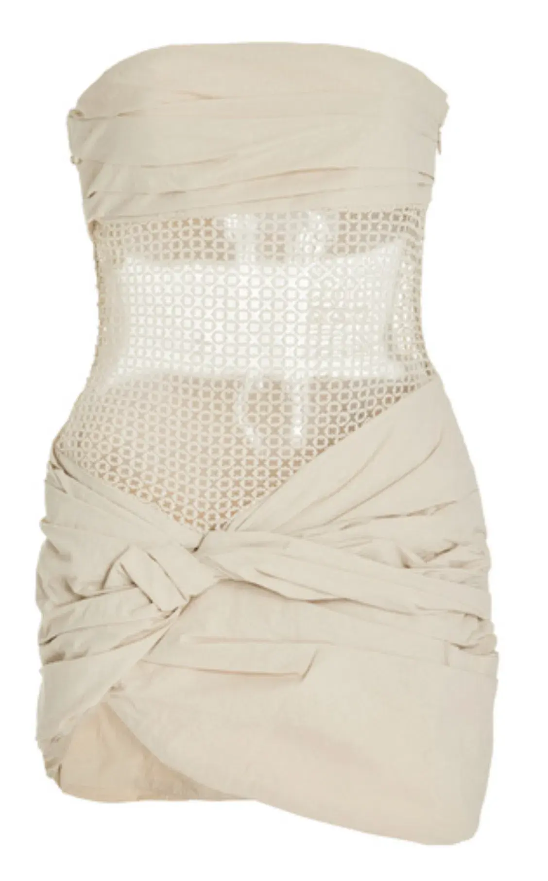 Christopher Esber Savoye Scrunch Micro Mini Dress in Cream Size AU 4 - Image 5
