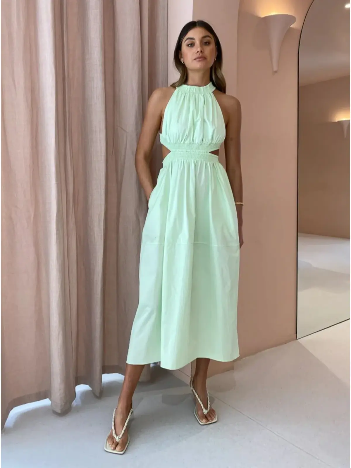 Camilla and Marc Pollina Midi Dress in Sour Apple Size AU 10 - Image 1