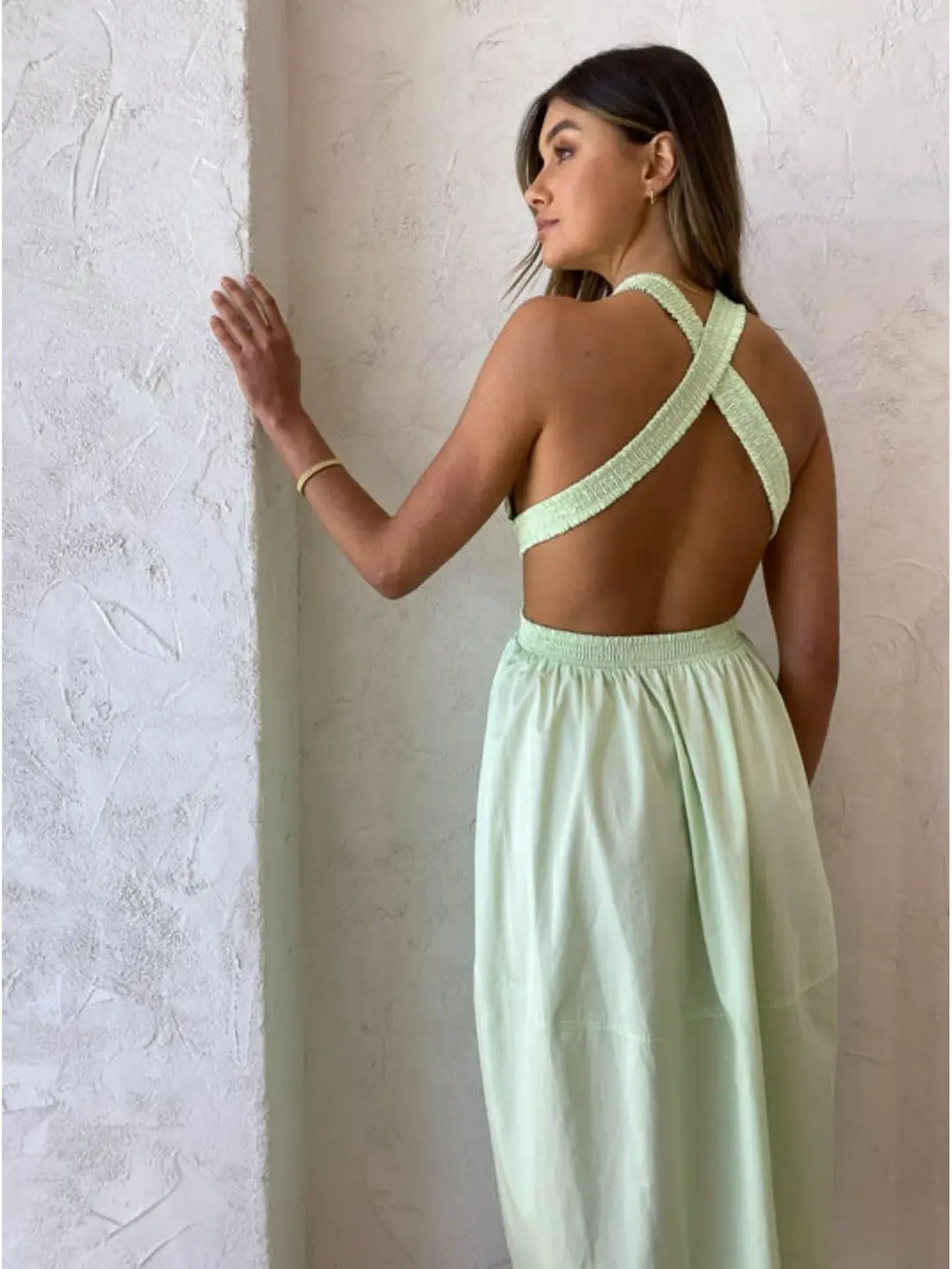 Camilla and Marc Pollina Midi Dress in Sour Apple Size AU 10 for rent on The Volte - main image