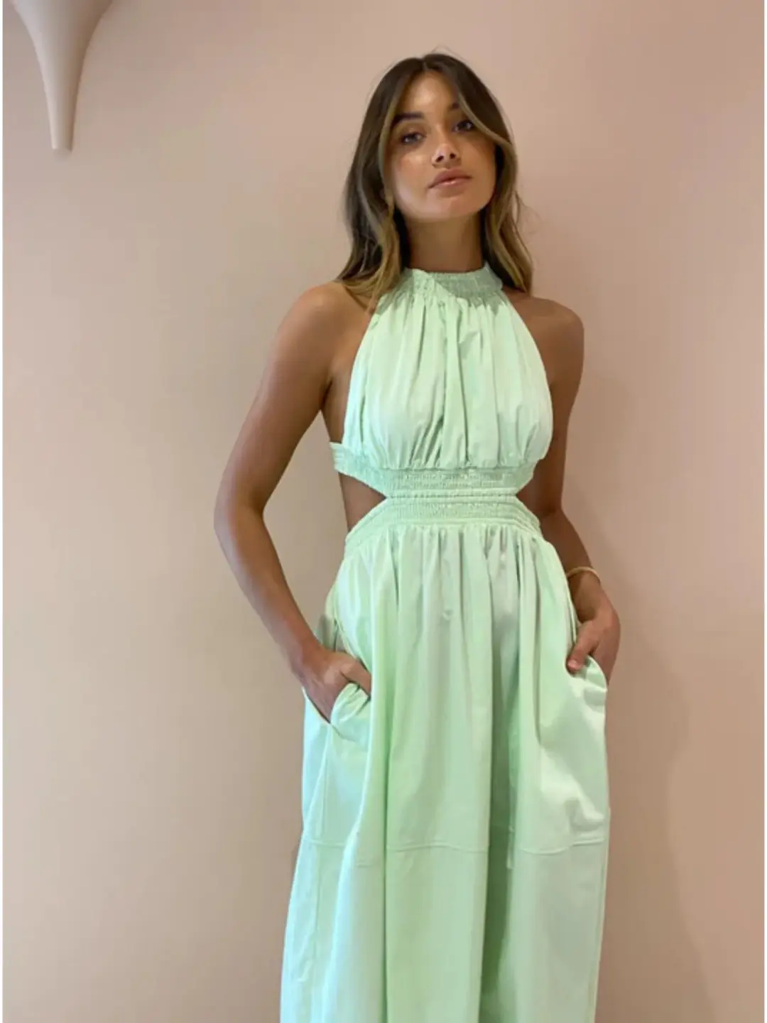 Camilla and Marc Pollina Midi Dress in Sour Apple Size AU 10 for rent on The Volte - main image