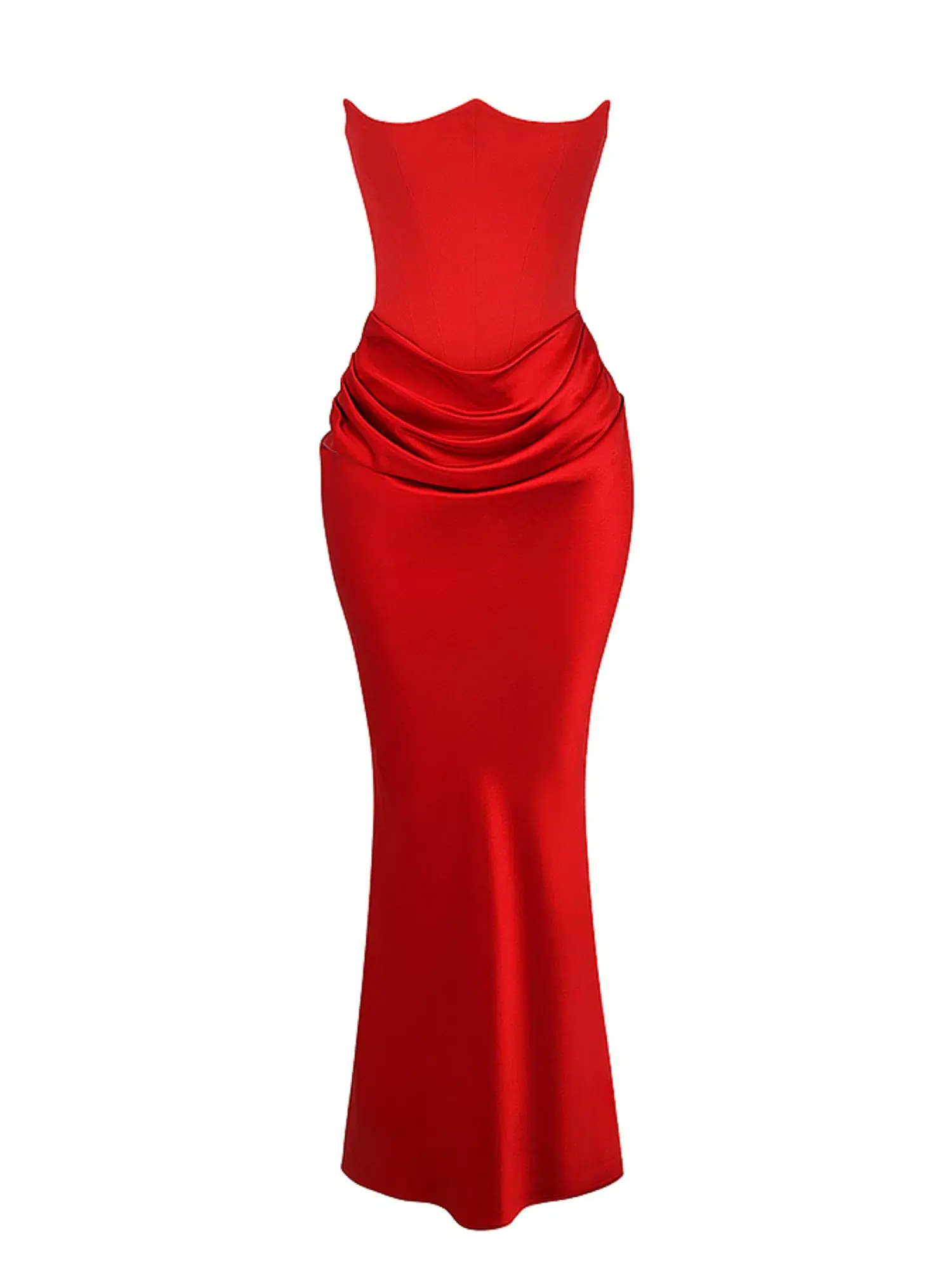 House Of CB Persephone Strapless Corset Maxi Dress Scarlet Size AU 8 - Image 4