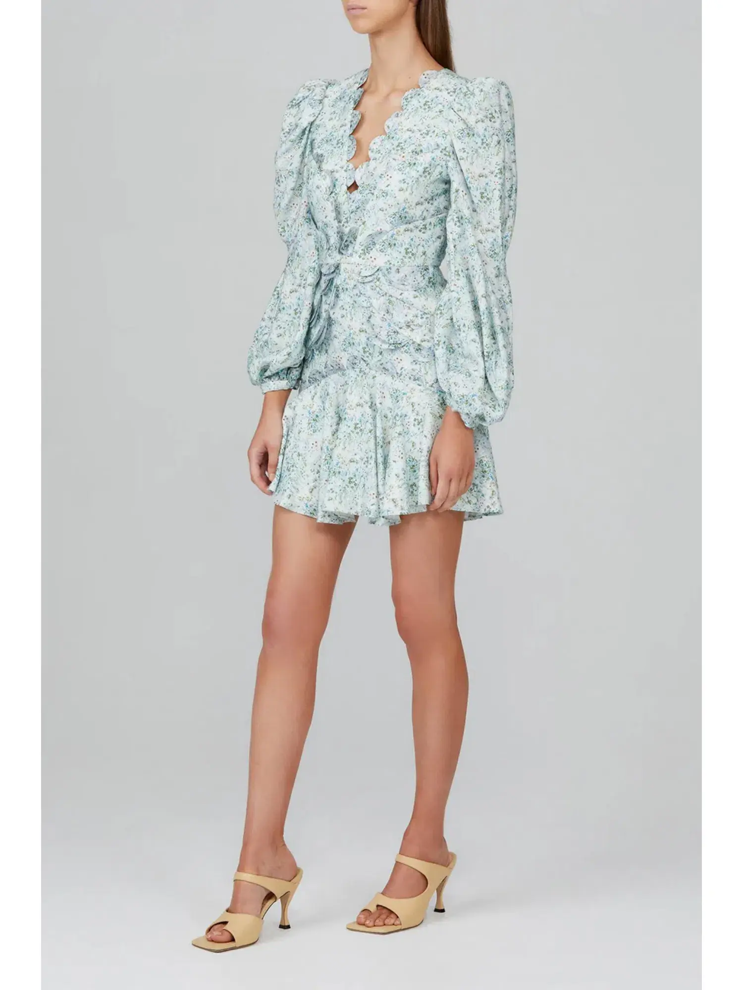 Acler Dixon Mini Dress Blue Fields Size AU 12  - Image 2