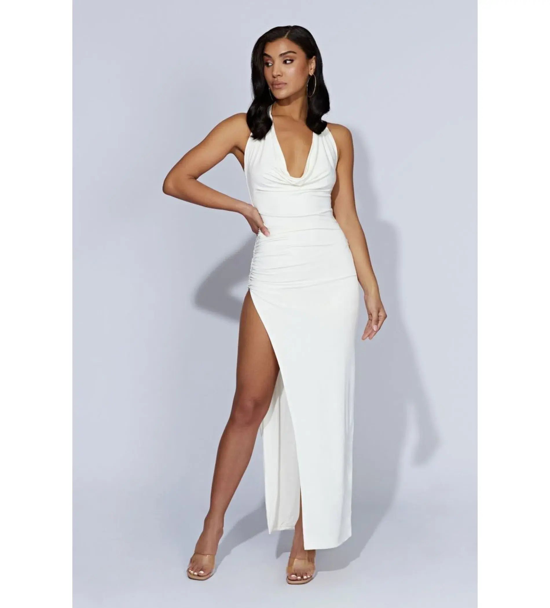 MESHKI Renata Cowl Neck Maxi Dress  Bone in Size S / AU 8 - Image 1
