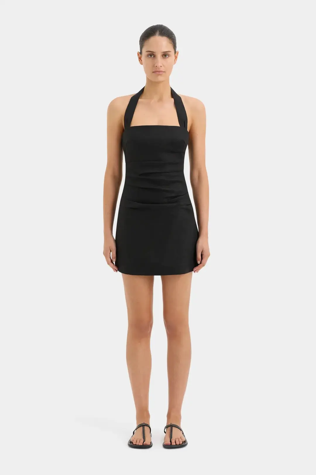 Sir the Label Noemi Halter Mini Dress Black Size 10  for rent on The Volte - main image