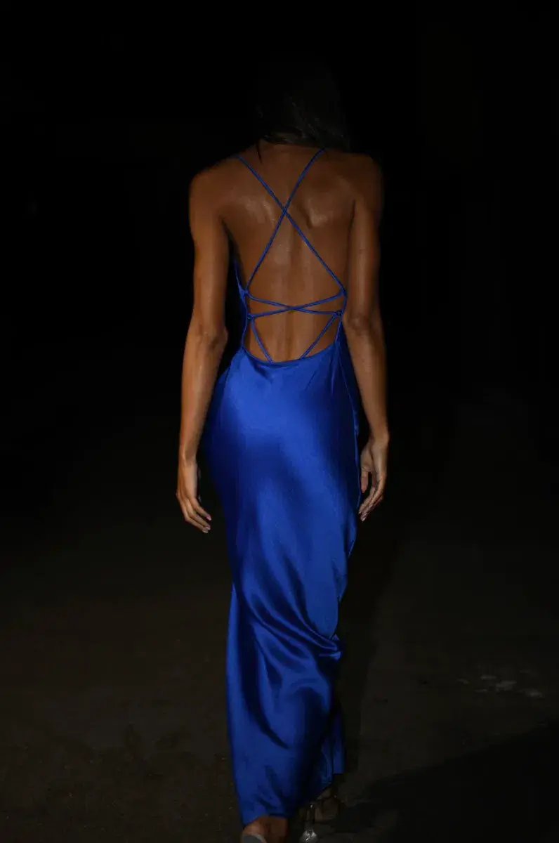 MESHKI Sydney Straight Neck Slip Maxi Dress Cobalt Blue in Size M / AU 10 - Image 6