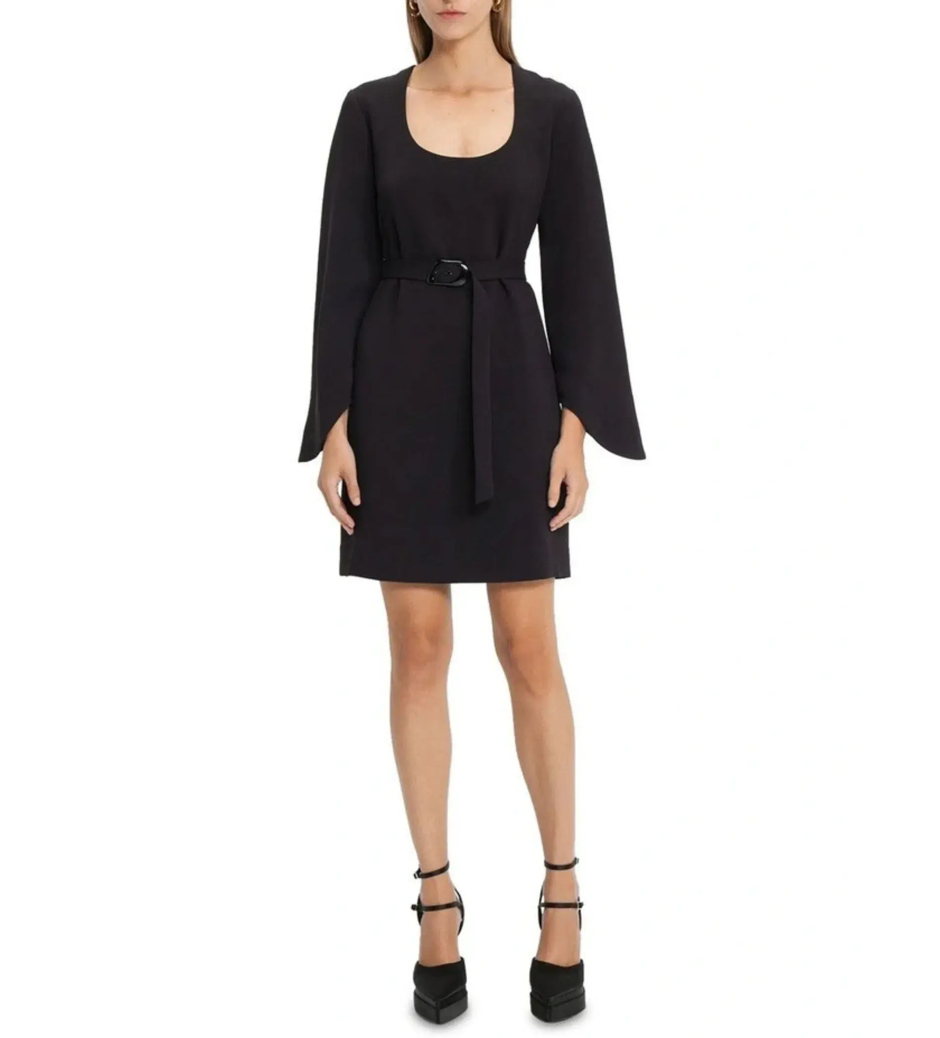 CUE Crepe Flared Sleeved Dress Blackberry in Size M / AU 10 - Image 1