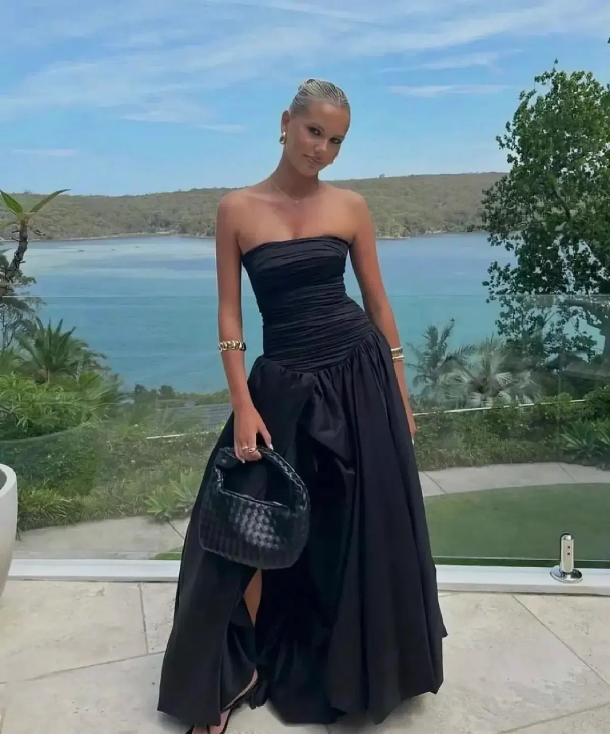 AJE Violette Bubble Hem Maxi Dress Black Size 8  - Image 3