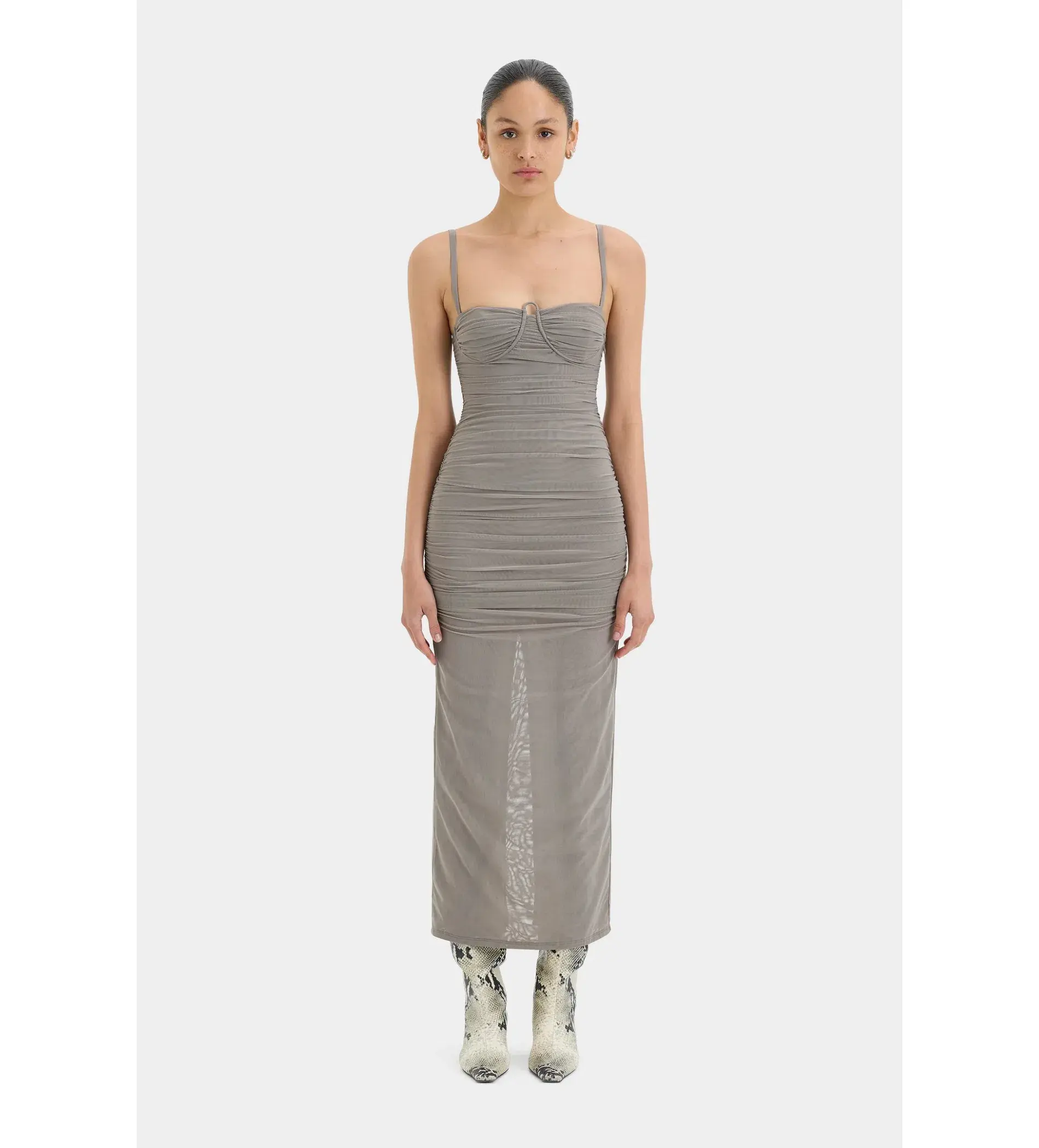 Sir the Label Jaques Gathered Midi Dress Slate Size 2/Au 10  - Image 1