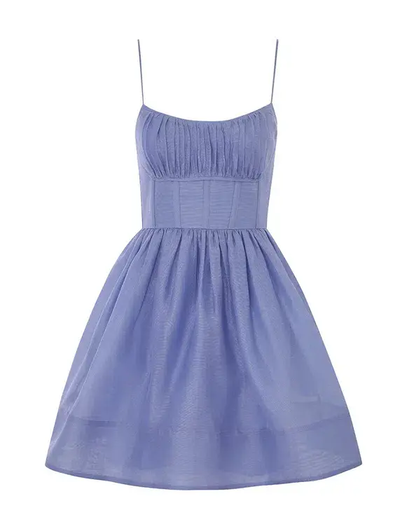 Zimmermann Natura Ruched Mini Dress Iris Size 0 / AU 8 - Image 2