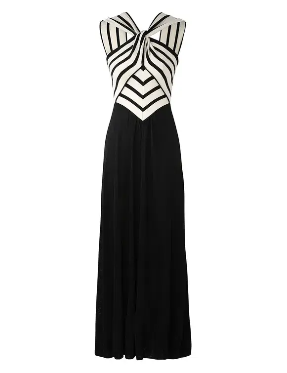 Zimmermann Natura Halter Neck Midi Dress in Chevron Size 0/Au 8  - Image 2