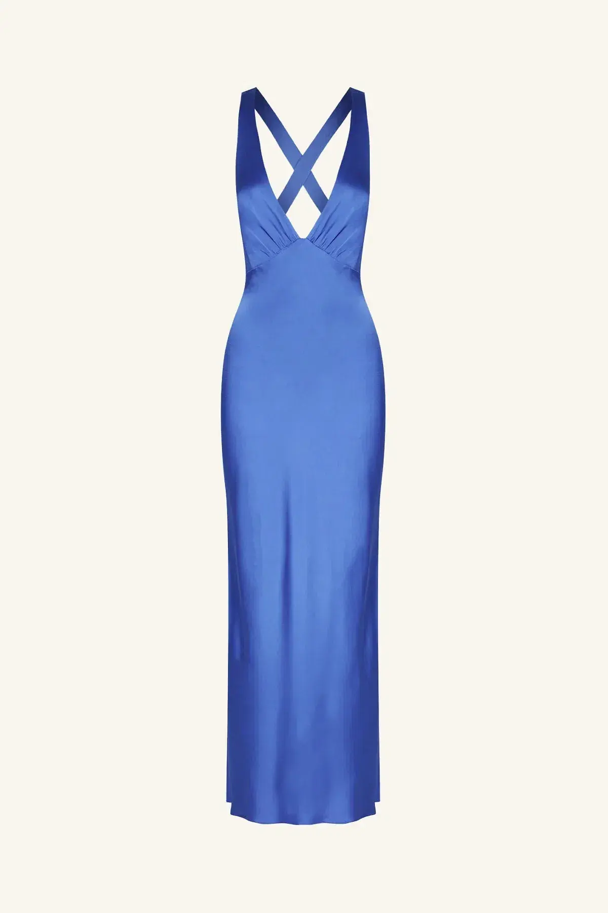 Shona Joy Oliviera Plunged Cross Back Midi Dress Stong Blue Size 10 - Image 5