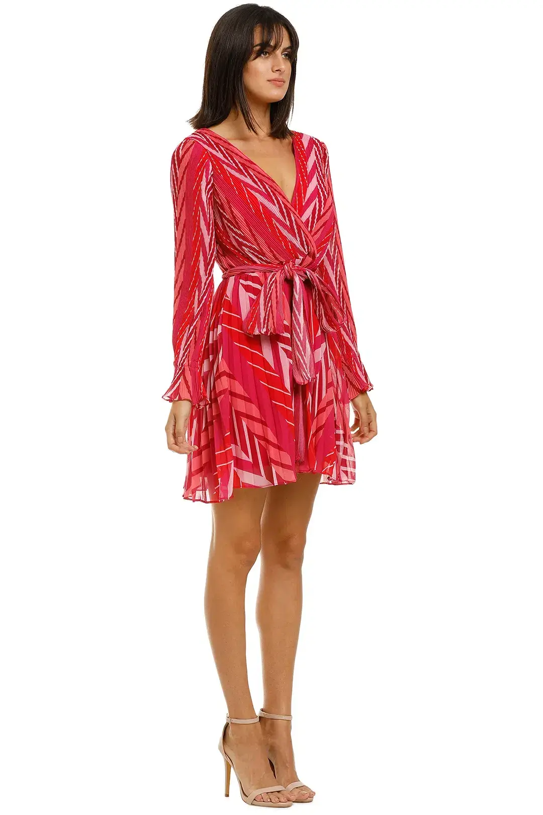Talulah Sugar & Spice LS Mini Dress in Tango Stripe Size 6 - Image 3