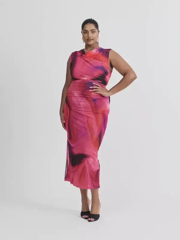 Sheike Tornado Mesh Midi Dress Multi Size 16 - Image 1