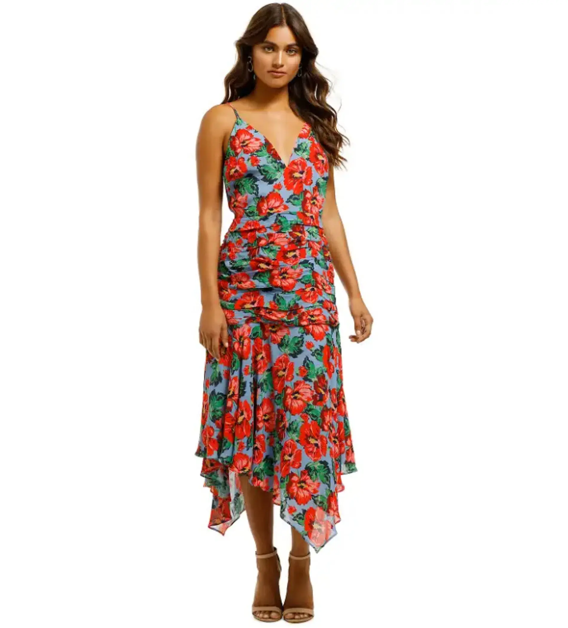Talulah Luscious Midi Dress in Luna Red Print Size 10 - Image 1