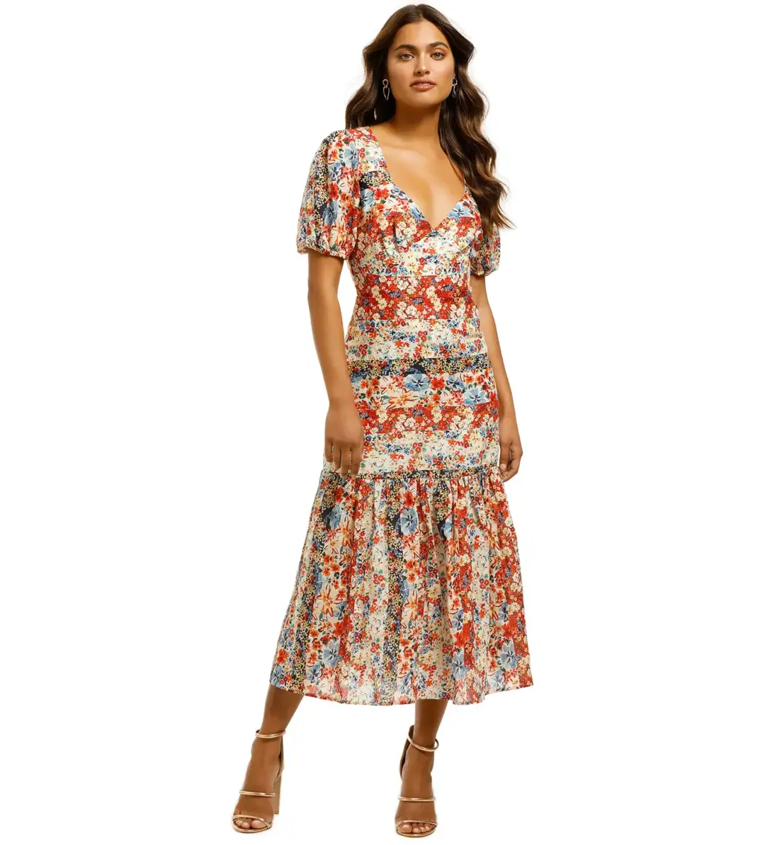 Talulah Carnevale Midi Dress in Soiree Print Size 10 for rent on The Volte - main image