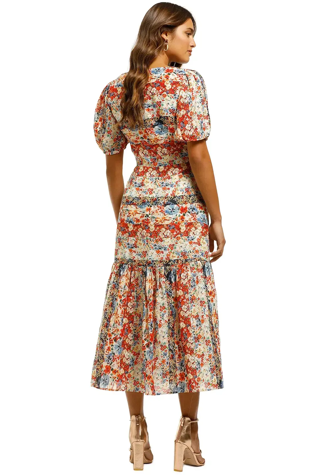 Talulah Carnevale Midi Dress in Soiree Print Size 10 for rent on The Volte - main image