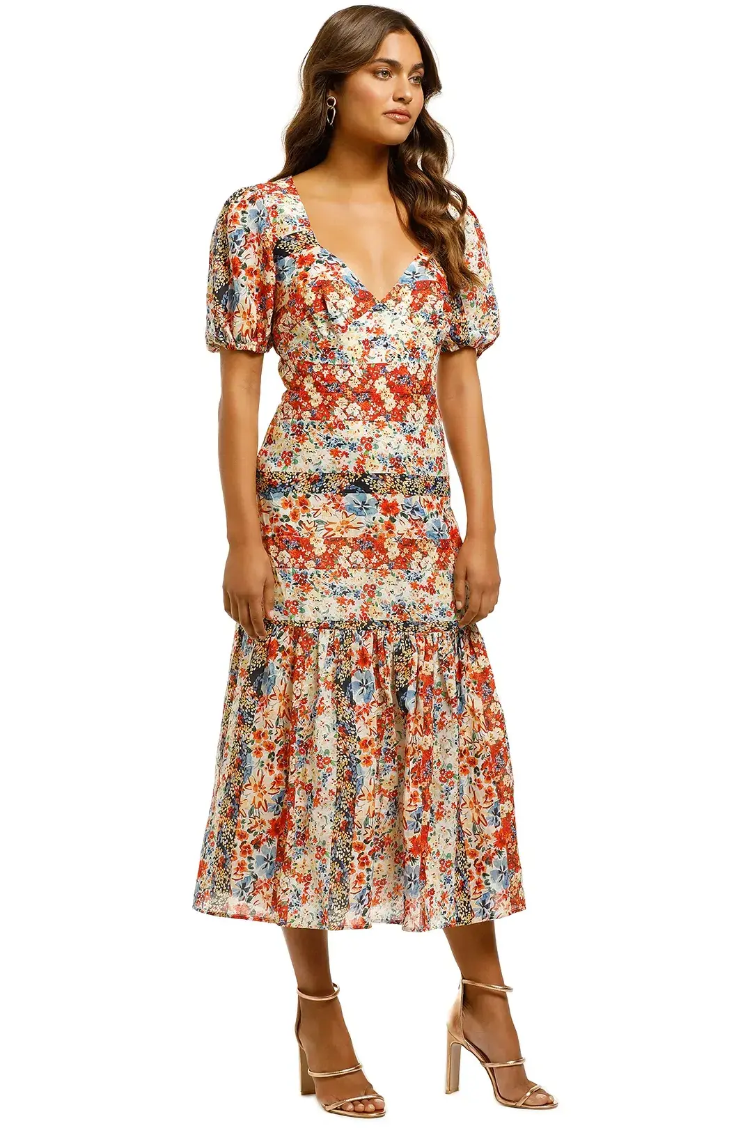 Talulah Carnevale Midi Dress in Soiree Print Size 14 for rent on The Volte - main image