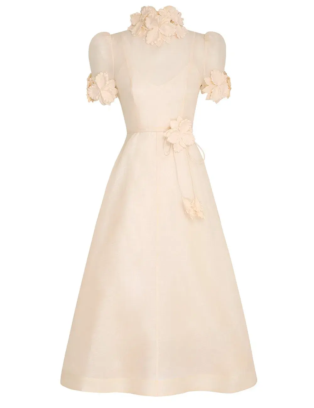 Zimmermann Luminosity Liftoff Flower Midi Dress Cream Size 0P / AU 6 for rent on The Volte - main image