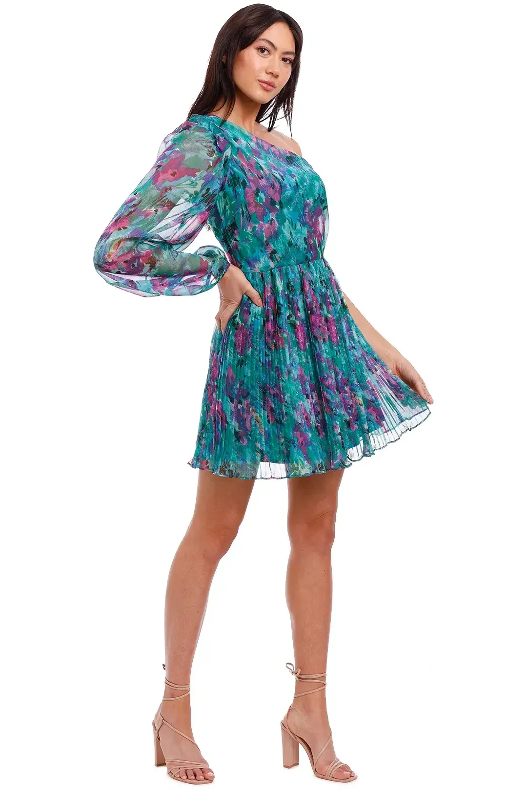 Talulah Barcelona Nights Mini Dress in Watercolour Floral Print Size 8 - Image 3