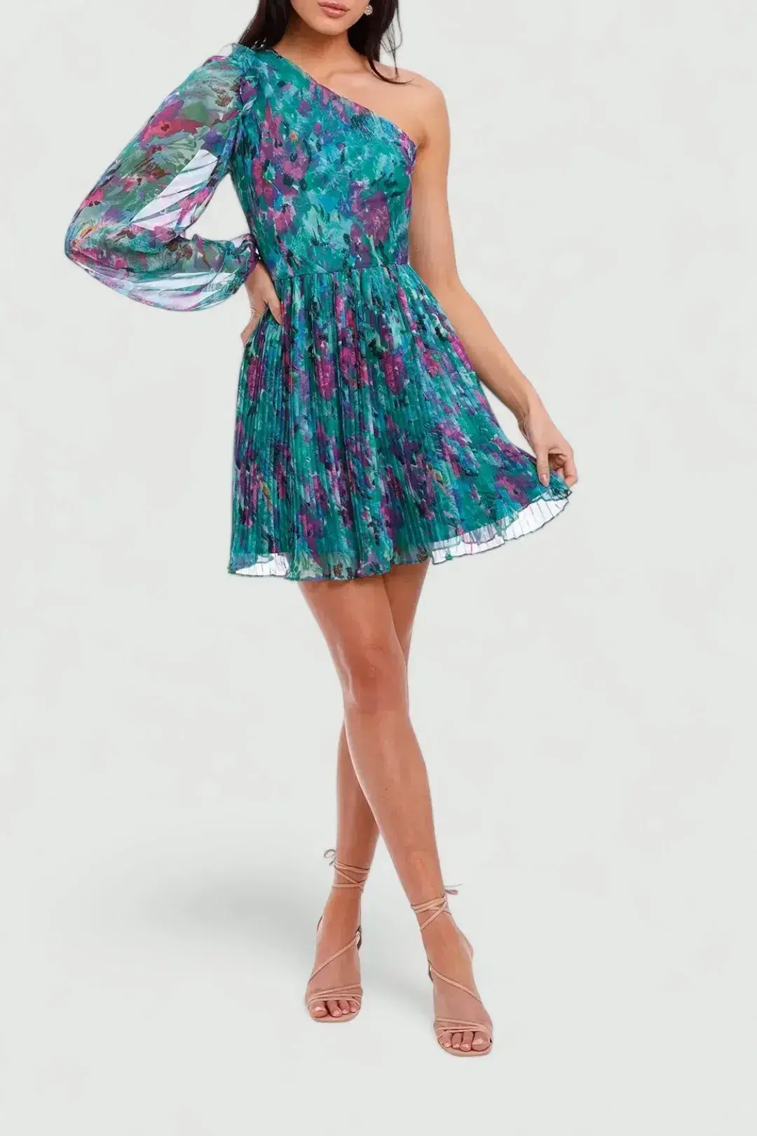 Talulah Barcelona Nights Mini Dress in Watercolour Floral Print Size 8 - Image 2