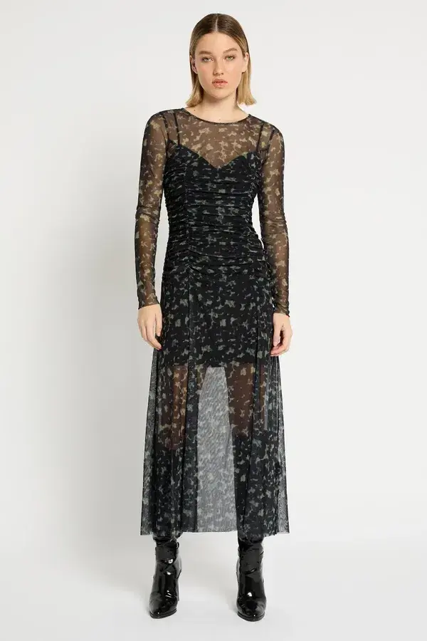 Sass & Bide Skin Deep Long Sleeve Midi Dress Black Size 10 - Image 2