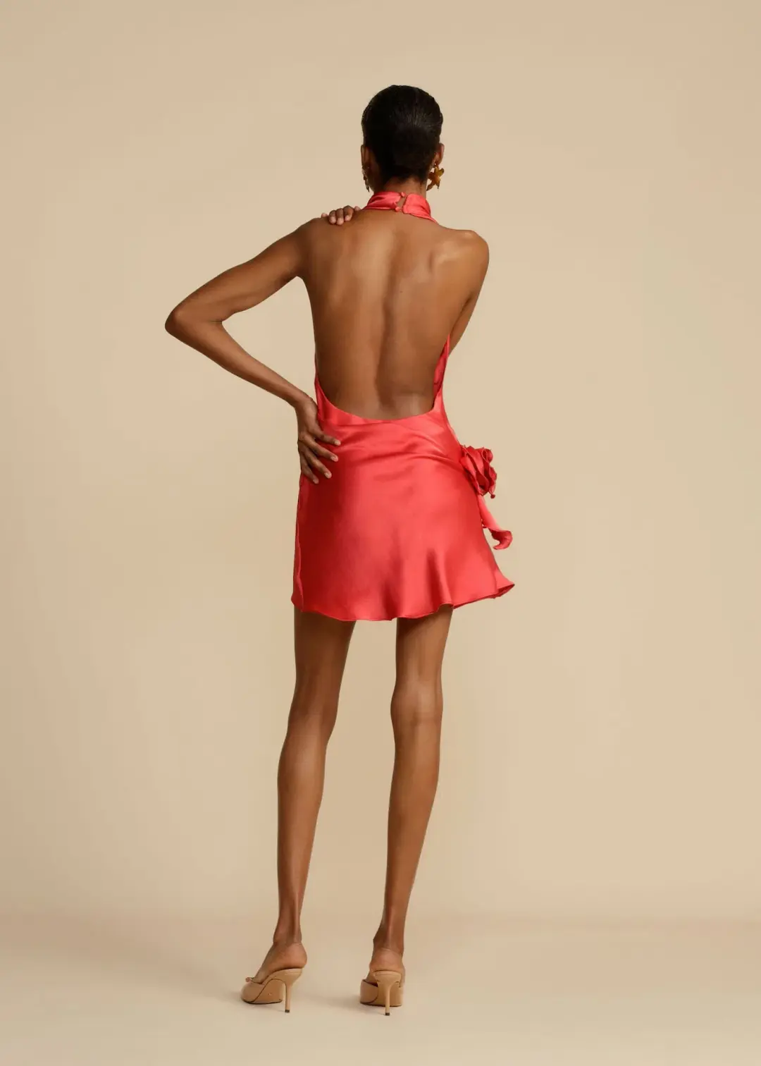Arcina Ori Rosa Dress Halter Mini Punch Red Size S / AU 8 for rent on The Volte - main image