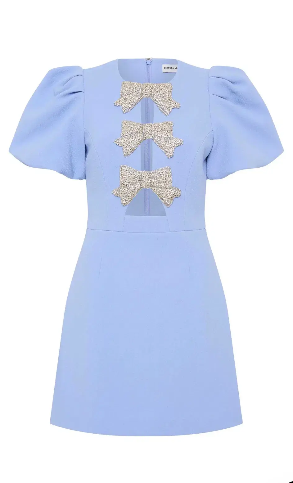 Rebecca Vallance Juliana Puff Sleeve Mini Dress Blue  - Image 2