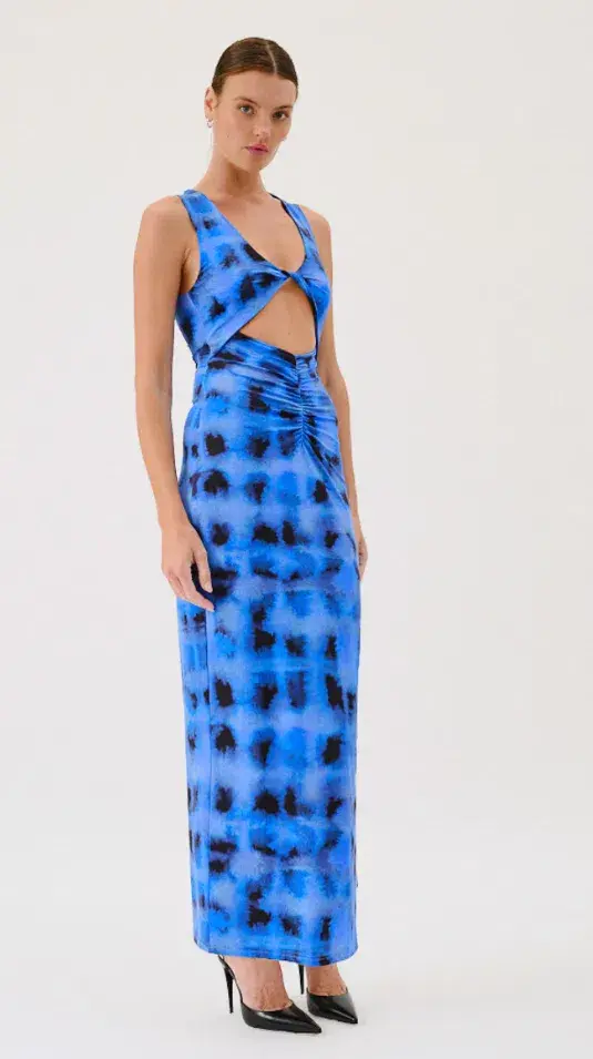 Suboo Shibori Sleeveless Reversible Twist Front Maxi Dress Blue Size S / AU 8 - Image 4