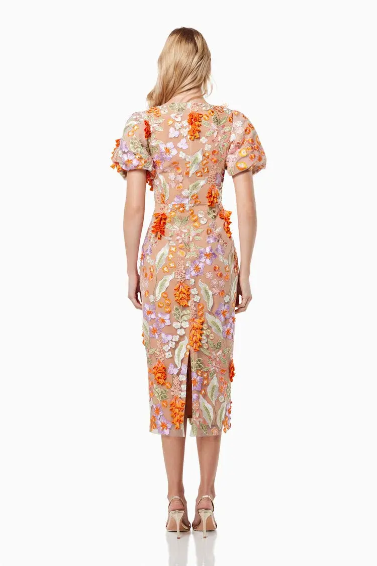 Elliatt Remix 3D Floral Midi Dress Multi Size S / AU 8 - Image 2