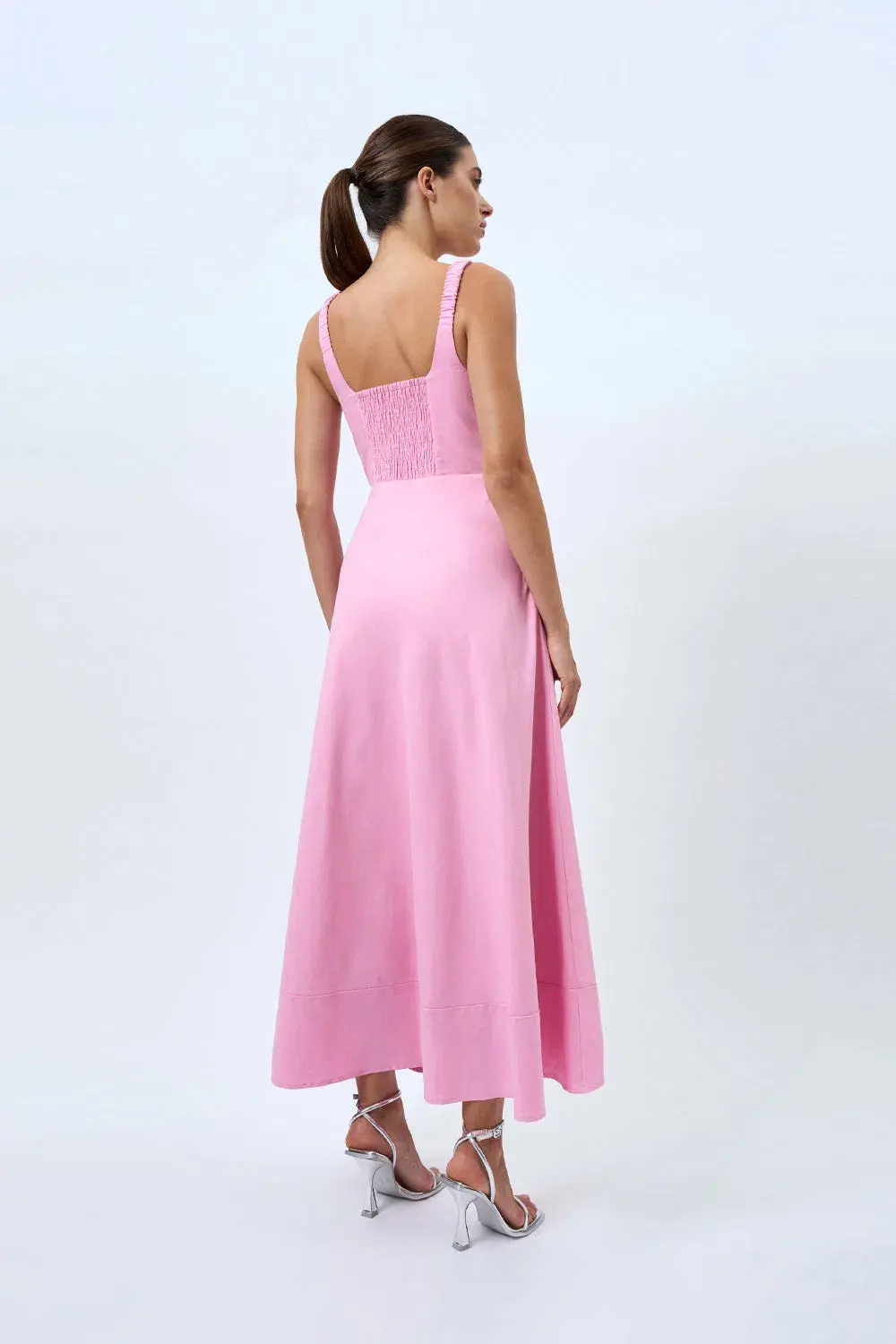 By Johnny Daphne Bust Midi Dress Taffy Pink Size 6 - Image 3