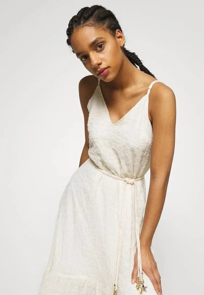 Maje Rolio Strappy Woven Maxi Dress Ecru Cream Size 34 / AU 6 for rent on The Volte - main image