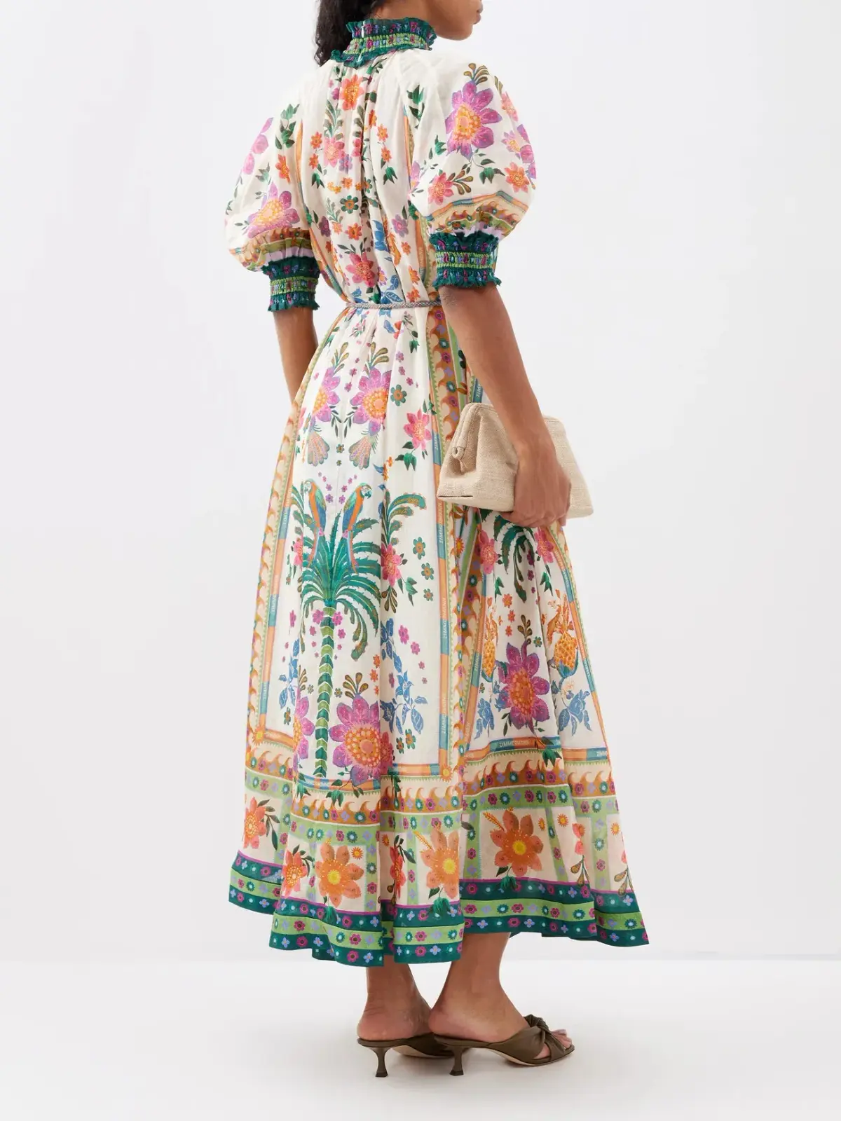 Zimmermann Ginger Swing Maxi Dress Cream Multi Size 3 / AU 14 - Image 4