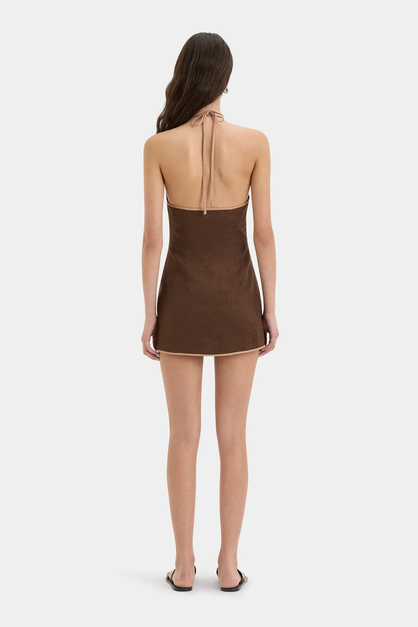 Sir the Label Affogato Twist Mini Dress Chocolate Brown Size 2 / AU 10 - Image 3