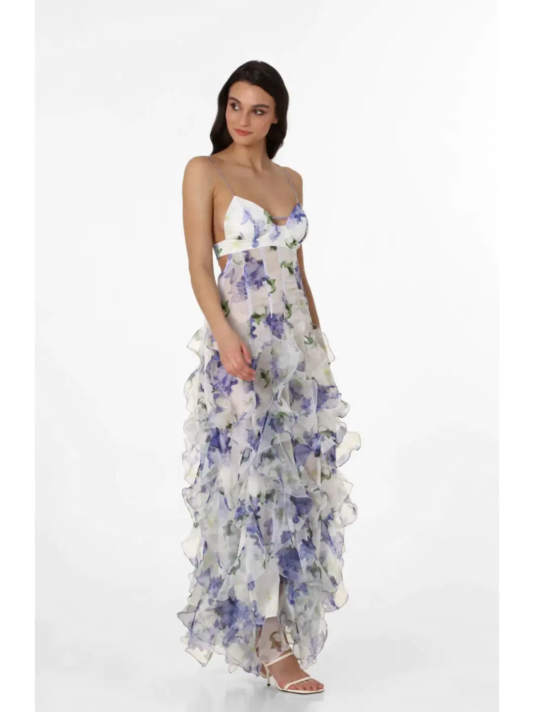Menti Santorini Iris Gown in Floral Size S / AU 8 for rent on The Volte - main image