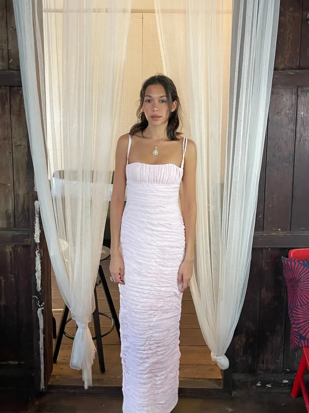 Cha Collective Chacha Maxi Dress Baby Pink Size M for rent on The Volte - main image