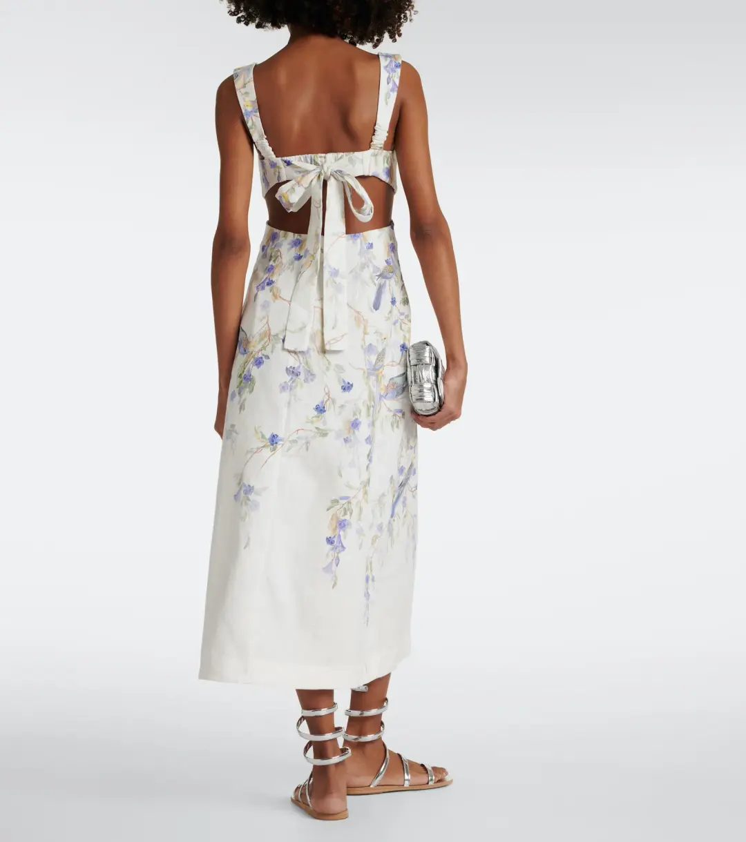 Zimmermann Natura Midi Dress in Blue Bird Size 1 / AU 10 for rent on The Volte - main image
