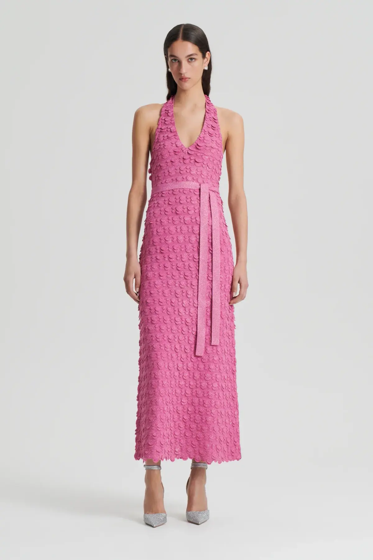 Scanlan Theodore Sparkle Halter Dress Pink Size 8 - Image 1
