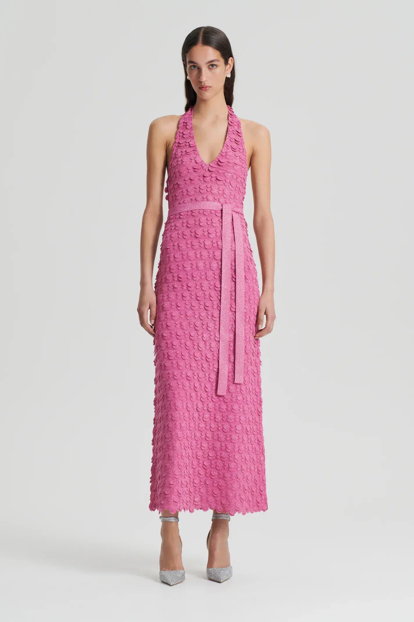 Scanlan Theodore Sparkle Halter Dress Pink Size 8 - Image 1