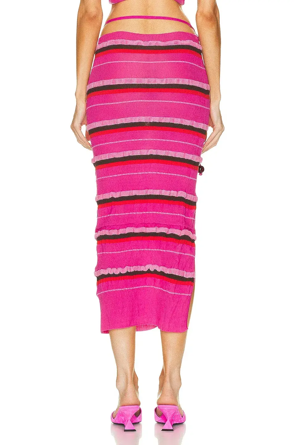 Jacquemus La Jupe Mailed Concha Dark Pink Size 8 - Image 4