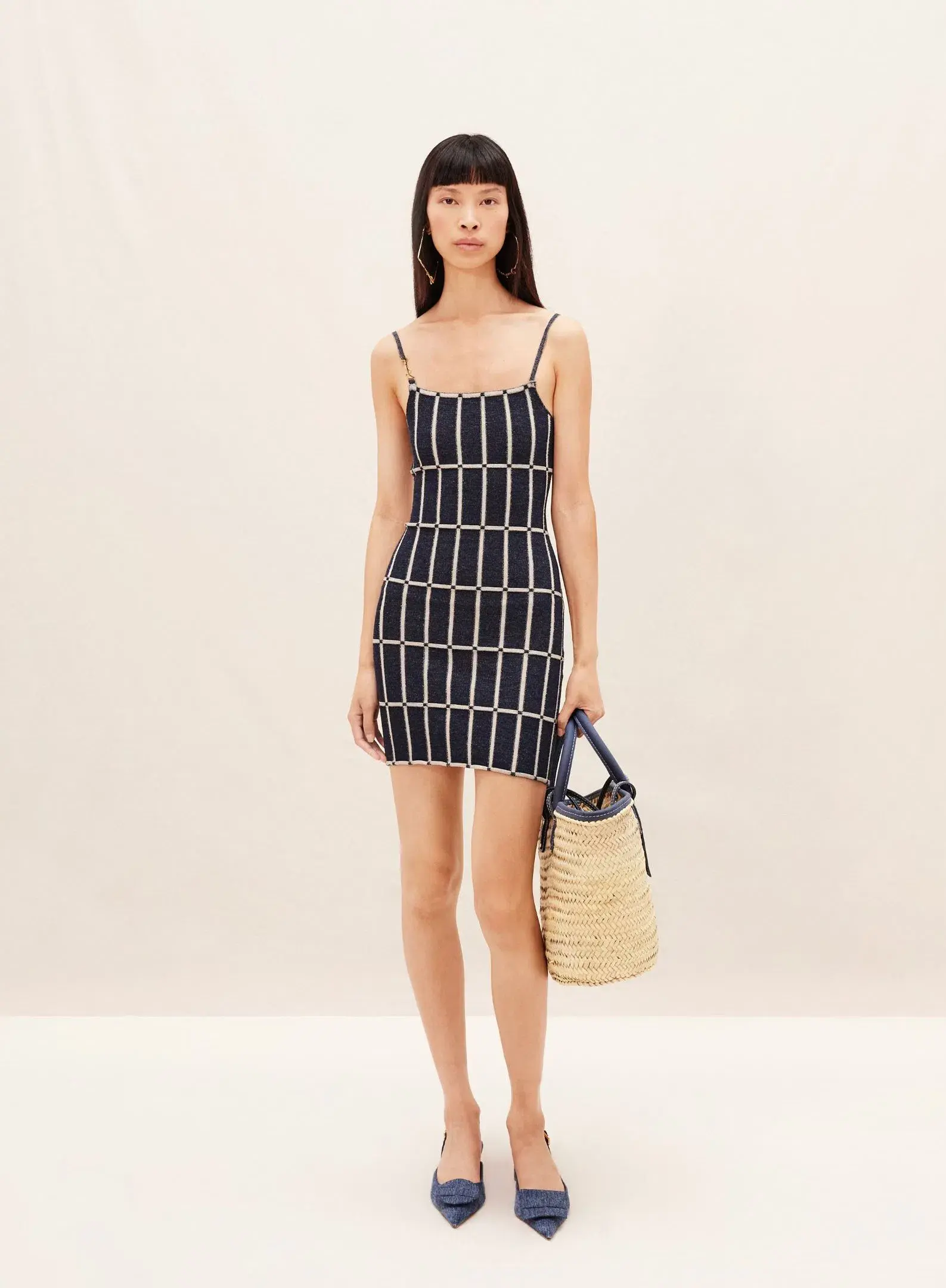 Jacquemus La Robe Maille Malha Dress Navy Size 8 - Image 1