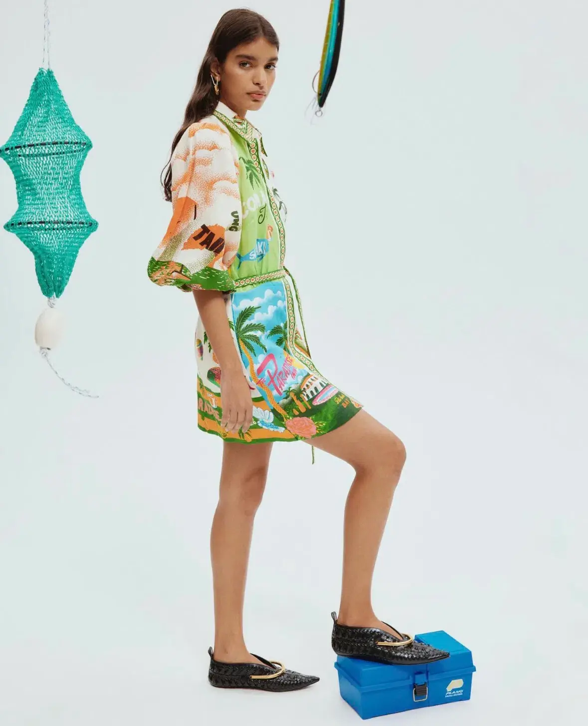 Alemais Paradiso Mini Dress Multi Print Size 16 - Image 4