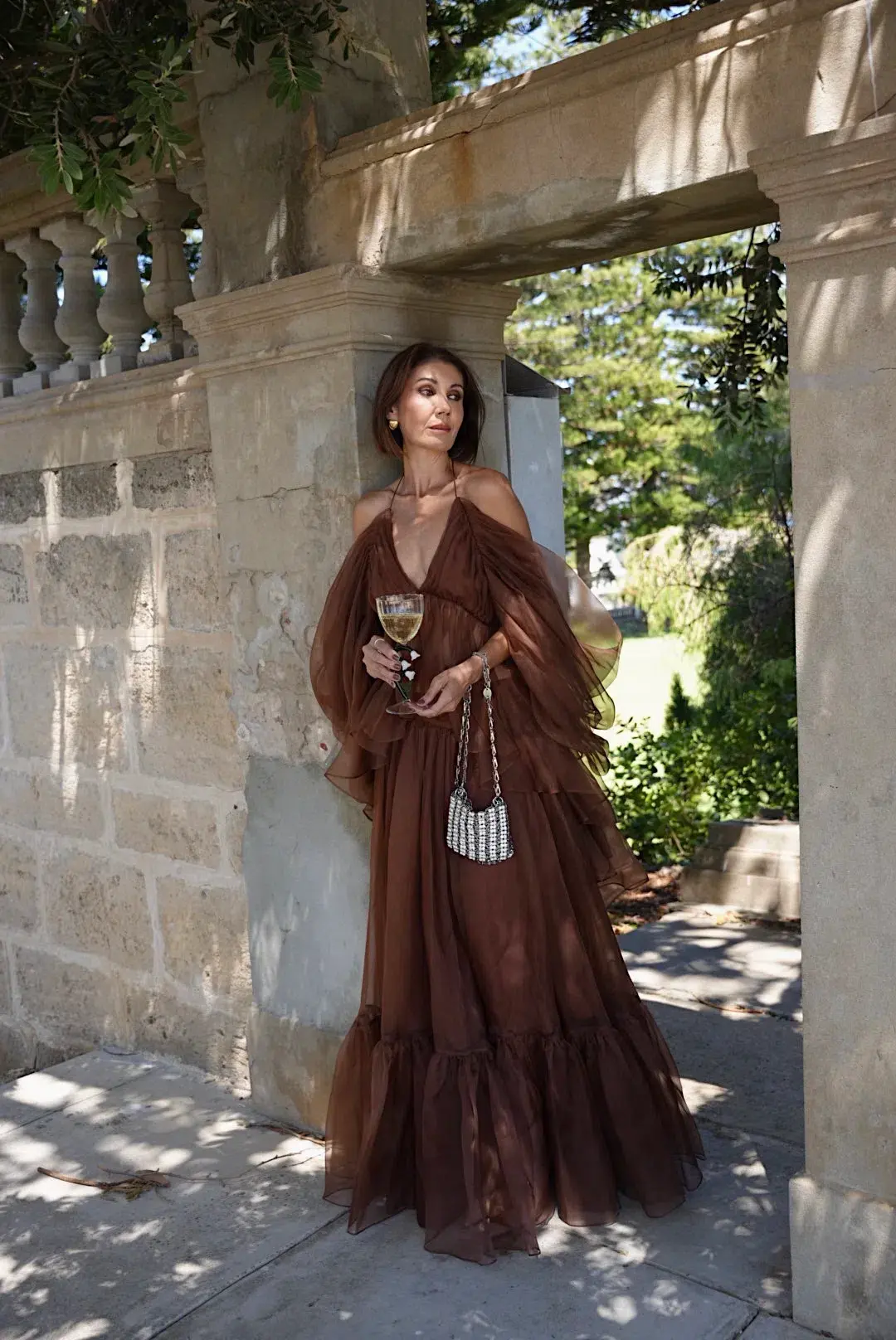 Zimmermann Natura Billow Top & Skirt Set Brown Size 0 / AU 8  - Image 1