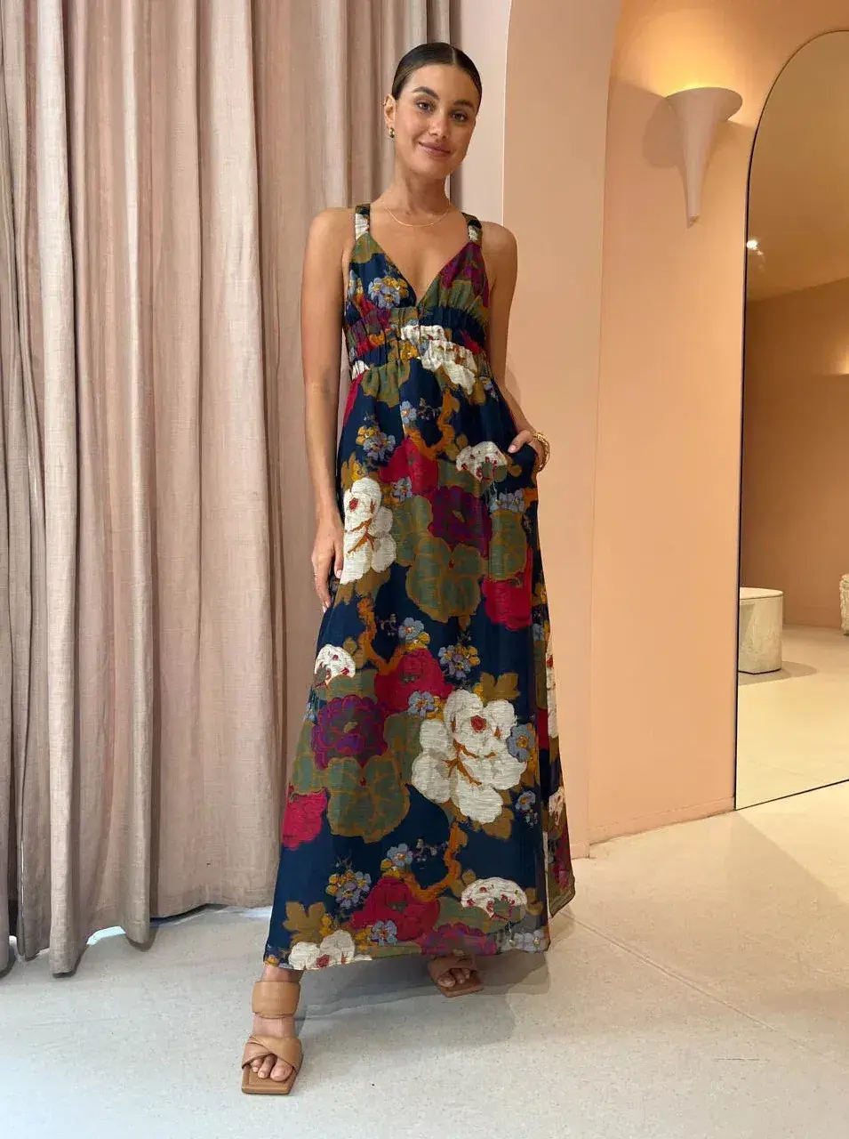 Sir The Label Bonita V Neck Gown Garcia Floral Print Size 1 / 8 AU - Image 1
